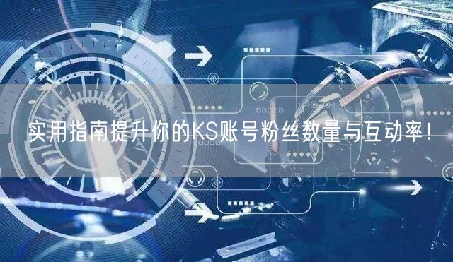 实用指南提升你的KS账号粉丝数量与互动率！