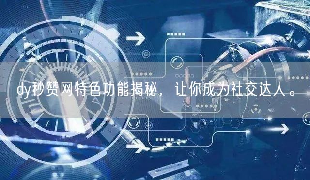 dy秒赞网特色功能揭秘，让你成为社交达人。