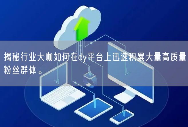 揭秘行业大咖如何在dy平台上迅速积累大量高质量粉丝群体。