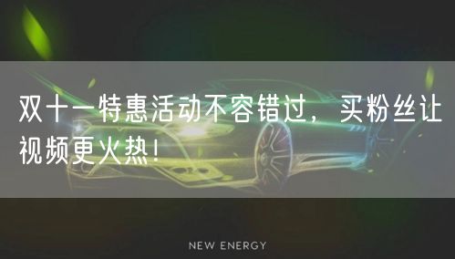 双十一特惠活动不容错过，买粉丝让视频更火热！